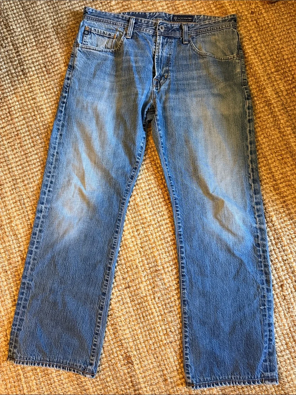 Ag Adriano Goldschmied Men’s Straight-Leg Blue Denim Jeans 34x34
